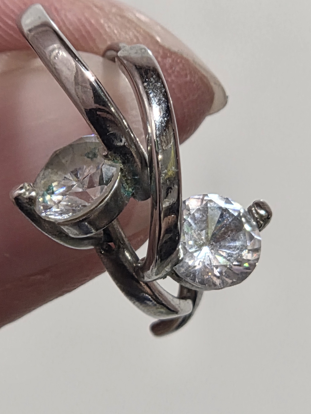 Sterling Silver Clear Cubic Zirconia Twisted Hoop Earrings - Women’s Jewelry